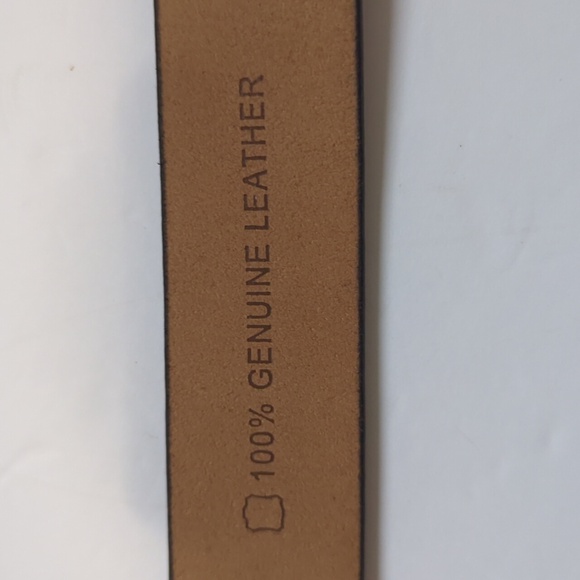 NWT Men's JingHao 100% Black Cowhide Leather Belt Length 60" Extra Large - Picture 5 of 6